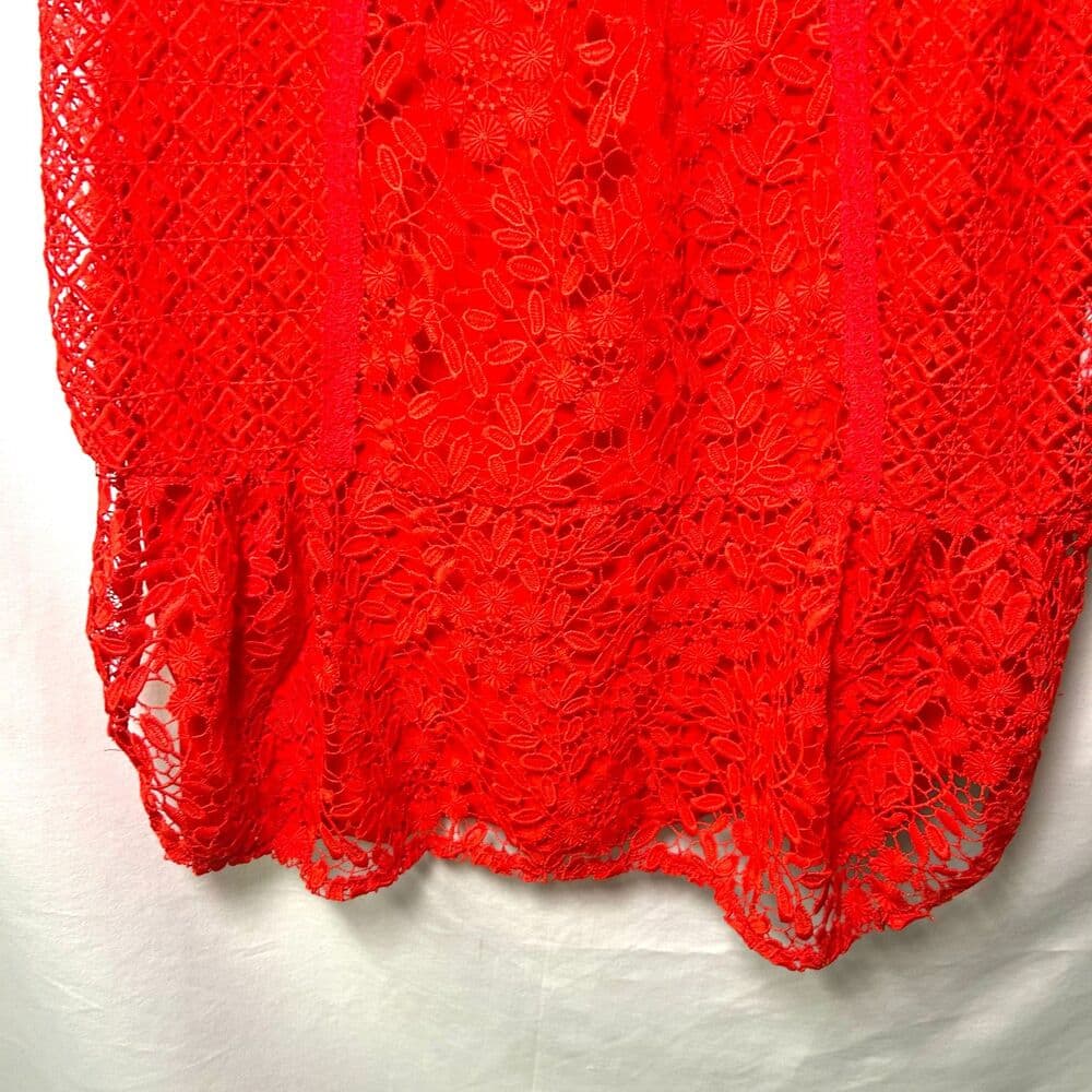 NWT Anthropologie Tiny Red Gardenia Lace Top XL Festival Bohemian - Thumbnail 2