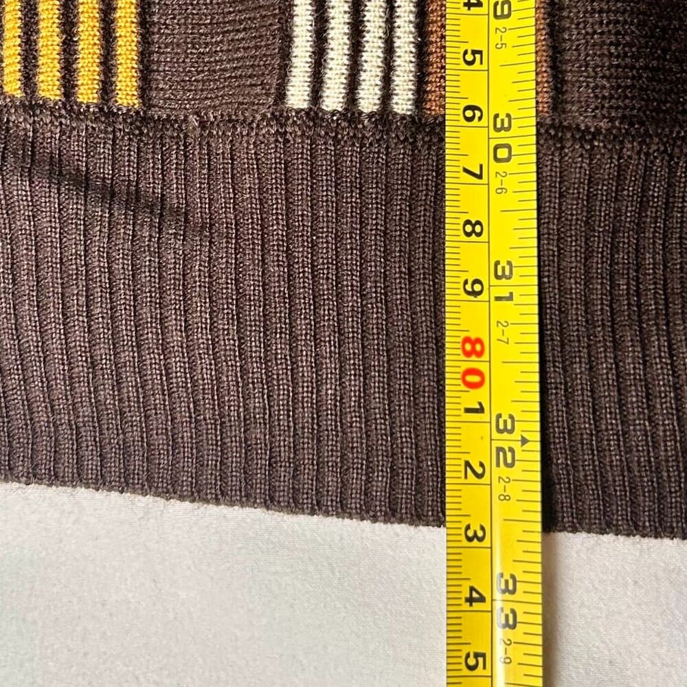 Vintage Stacy Adams brown collared 1/4 zip pullover sweater 4XL - Thumbnail 8