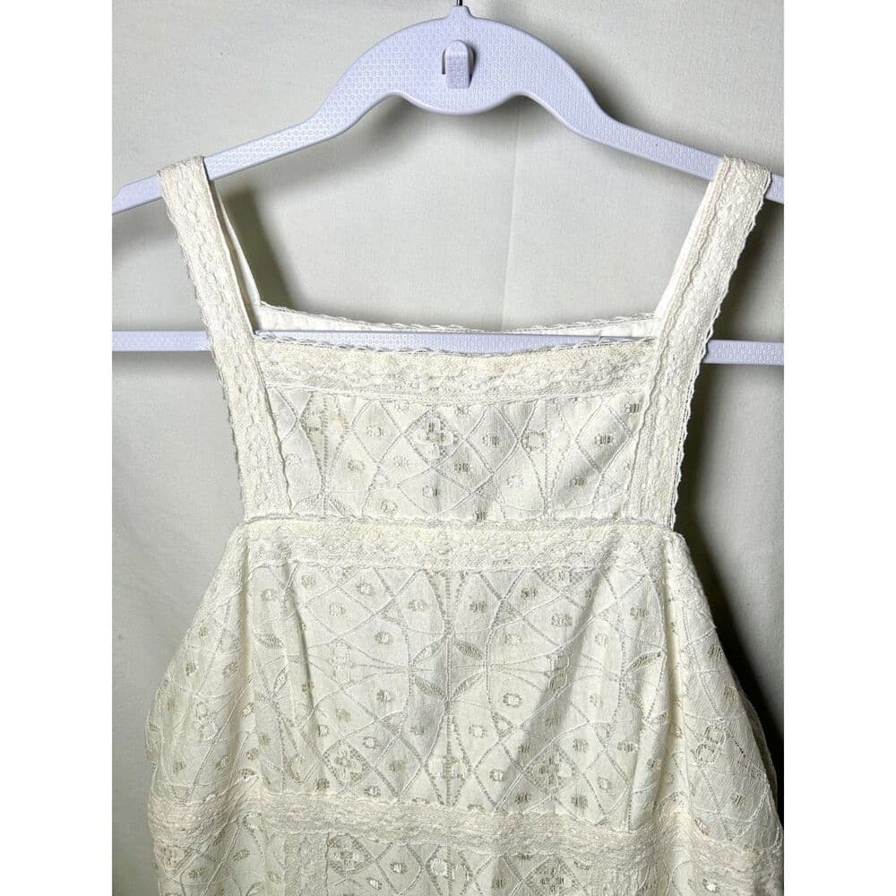 NWT MSSP Sheath Dress Womens S Ivory Lace Sleeveless Square Neck - Thumbnail 4