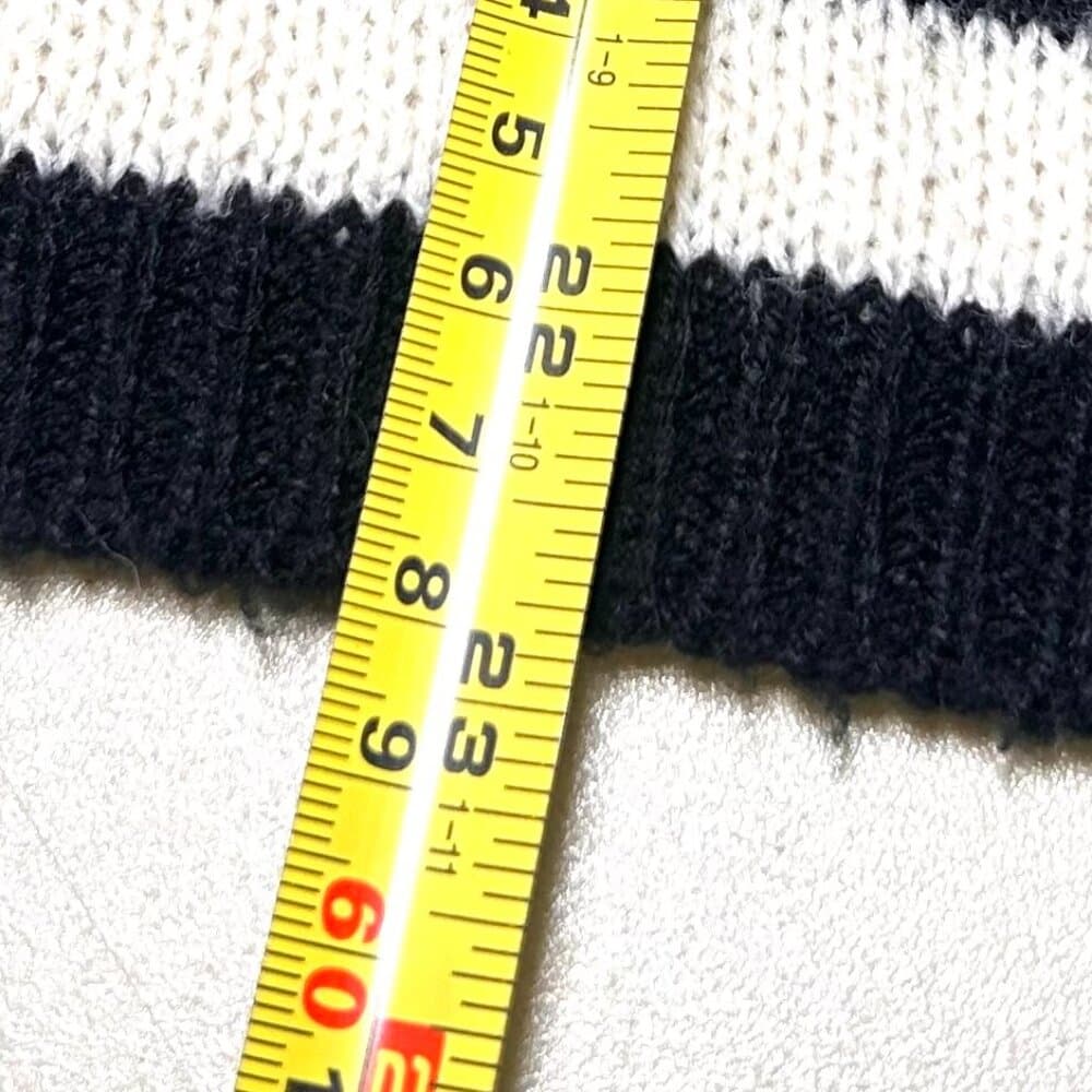 Epique Moi black and white striped knit poncho sweater. Size S/M - Thumbnail 5