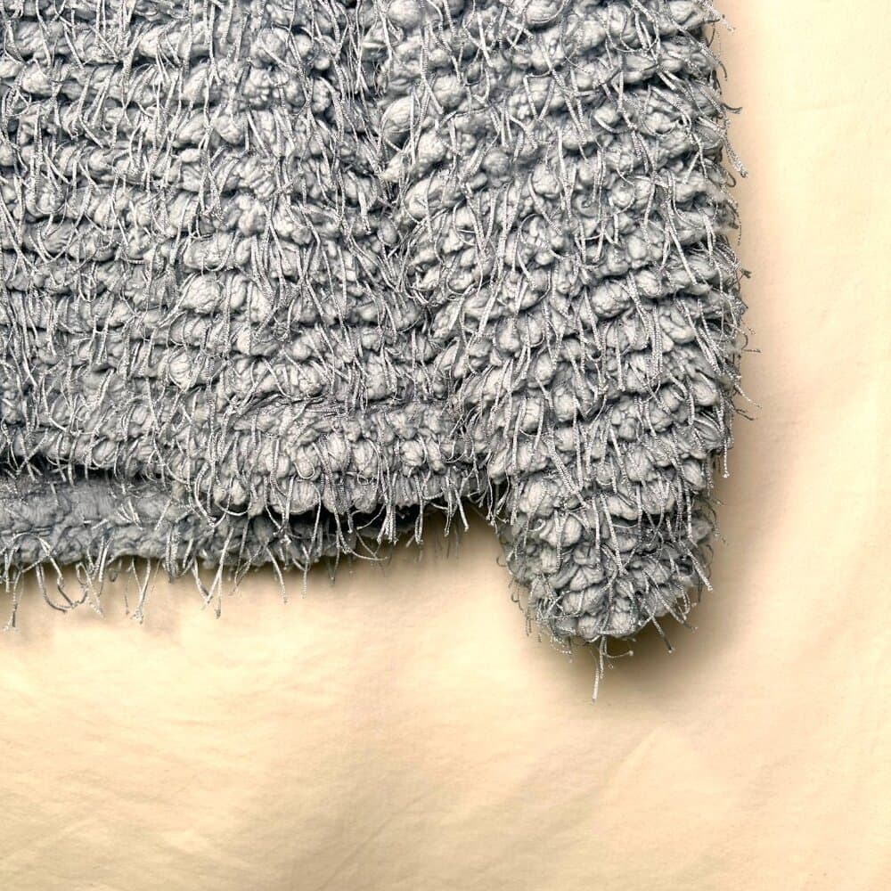 Vince Camuto Blue eyelash fringe textured crewneck sweater Size XS - Thumbnail 3