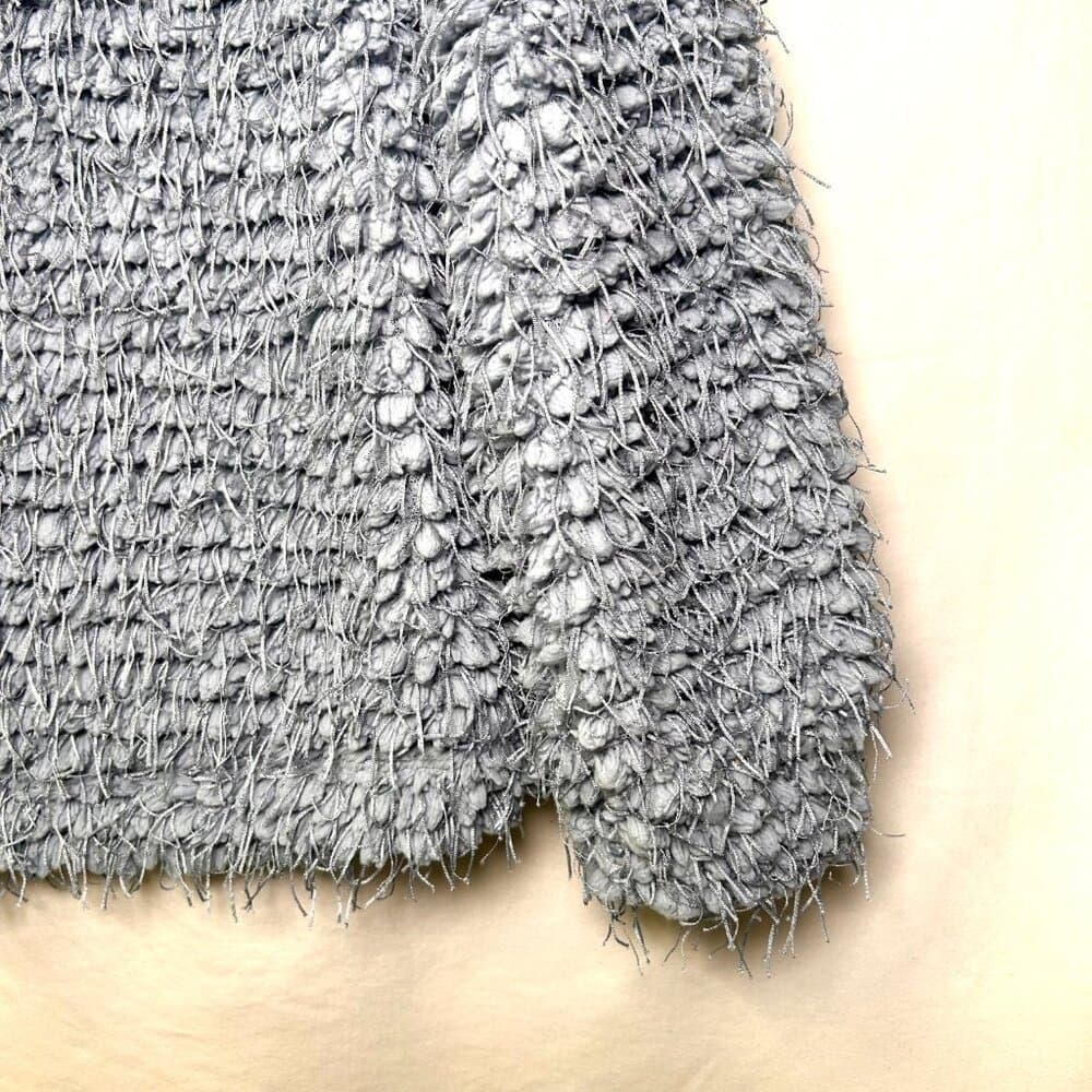 Vince Camuto Blue eyelash fringe textured crewneck sweater Size XS - Thumbnail 7