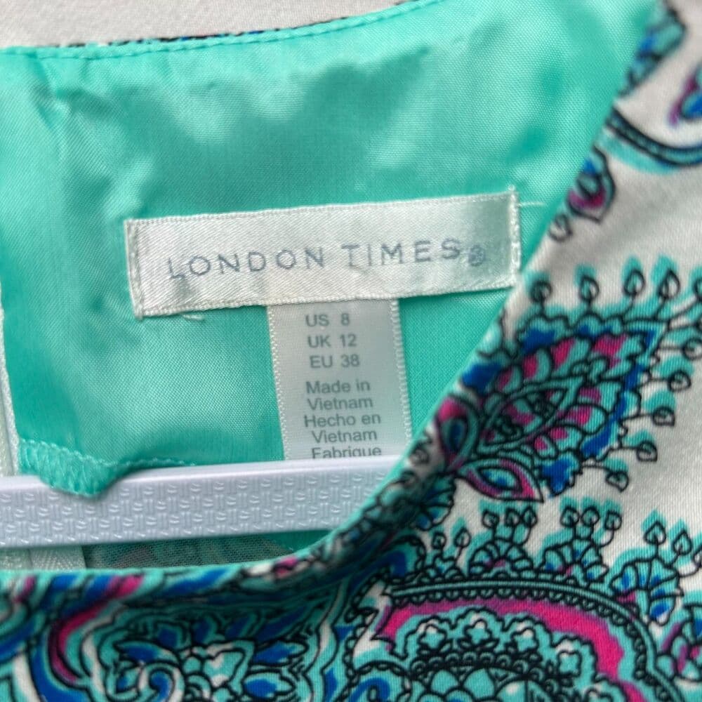 London Times blue white mandala shift dress Size 8 - Thumbnail 2