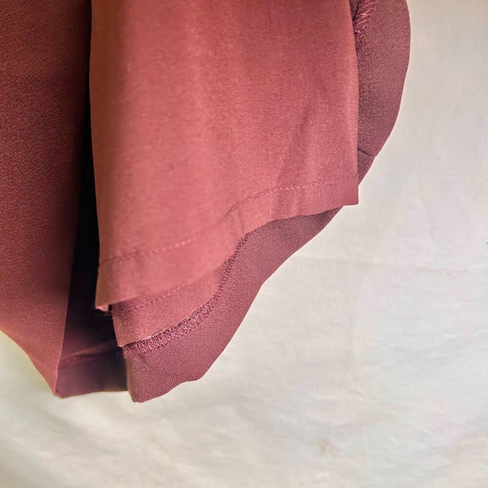 Ann Taylor Maroon Bell Sleeve Shift Dress Size 12 - Thumbnail 6
