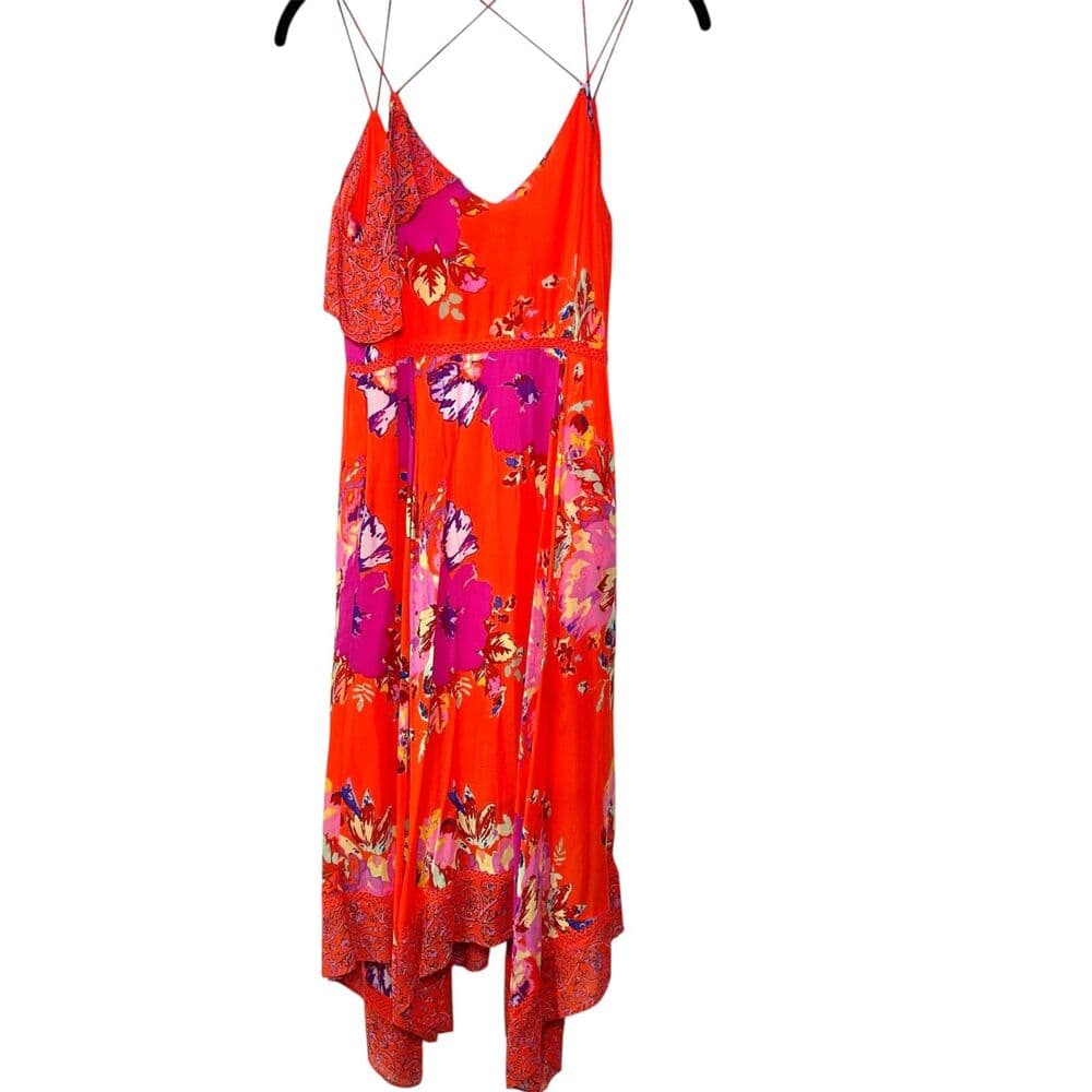 Anthropologie Maeve Grecia Red Off Shoulder Ruffle Dress Tomato Girl Coquette 0 - Thumbnail 3