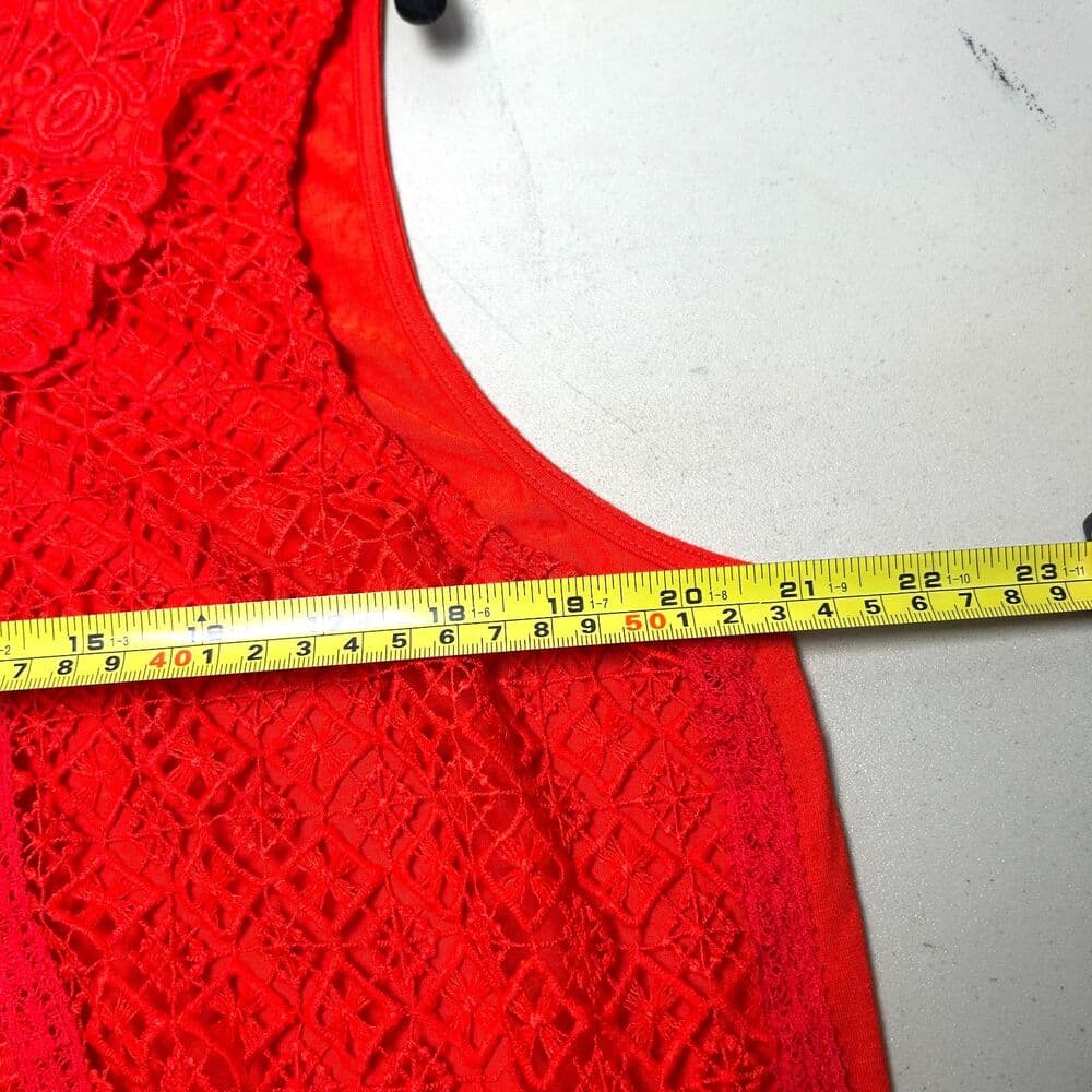 NWT Anthropologie Tiny Red Gardenia Lace Top XL Festival Bohemian - Thumbnail 8