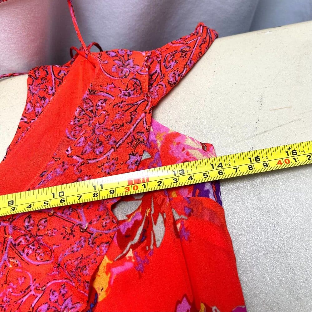 Anthropologie Maeve Grecia Red Off Shoulder Ruffle Dress Tomato Girl Coquette 0 - Thumbnail 10