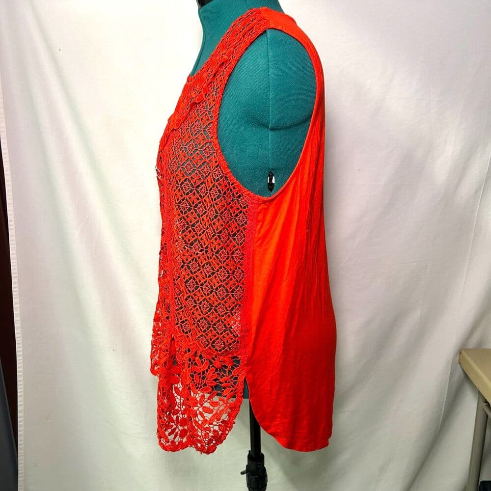 NWT Anthropologie Tiny Red Gardenia Lace Top XL Festival Bohemian - Thumbnail 3