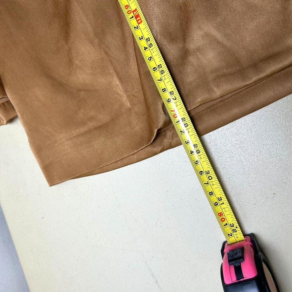 satin-finish single-button oversized gold color blazer medium - Thumbnail 6