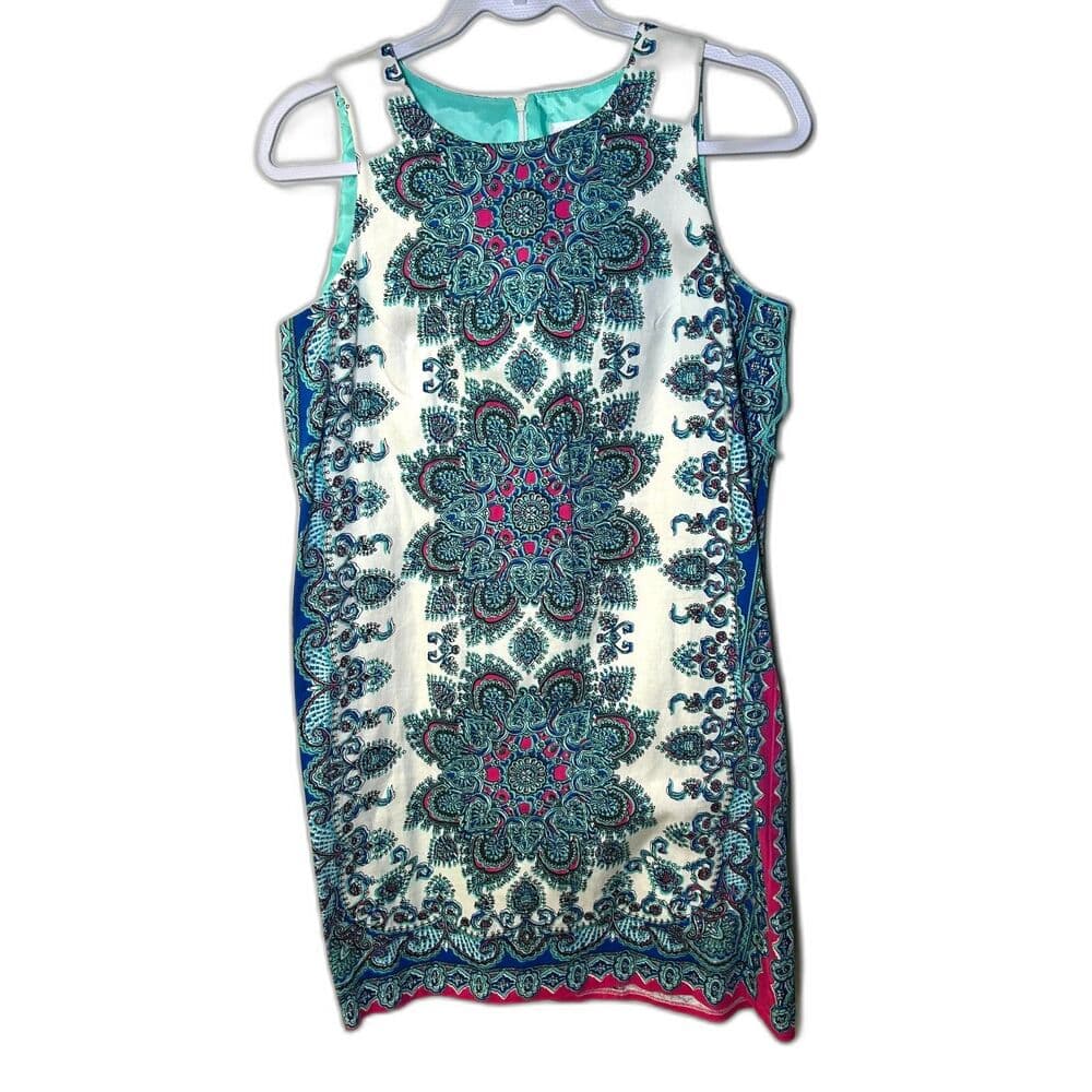London Times blue white mandala shift dress Size 8 - Thumbnail 7