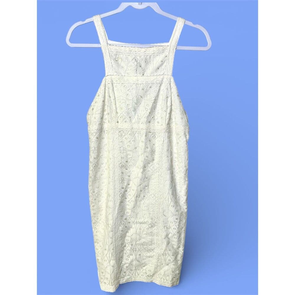 NWT MSSP Sheath Dress Womens S Ivory Lace Sleeveless Square Neck