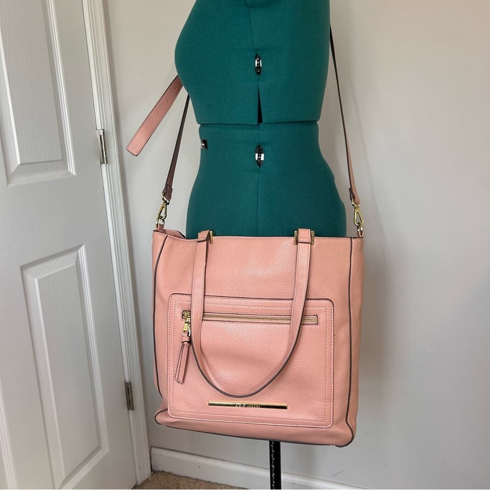 Soft Pink Steve Madden Faux Leather Shoulder Bag w/Crossbody Strap - Thumbnail 6