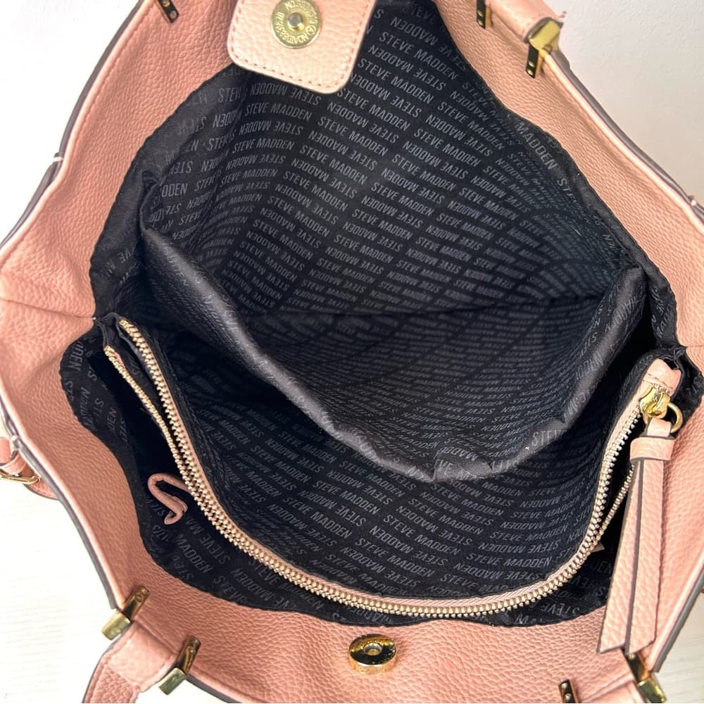 Soft Pink Steve Madden Faux Leather Shoulder Bag w/Crossbody Strap