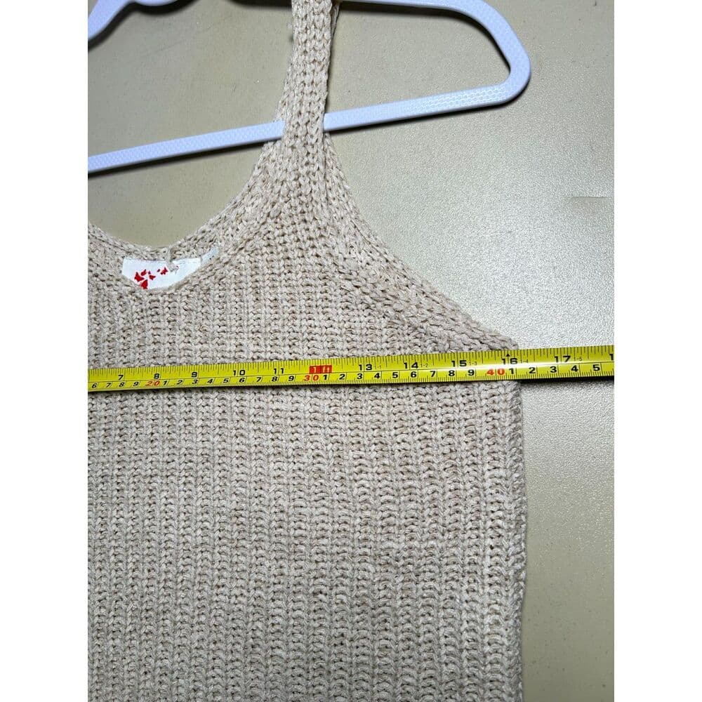 8 Red Butterflies cream crochet knit cropped boho festival tanktop Medium - Thumbnail 8