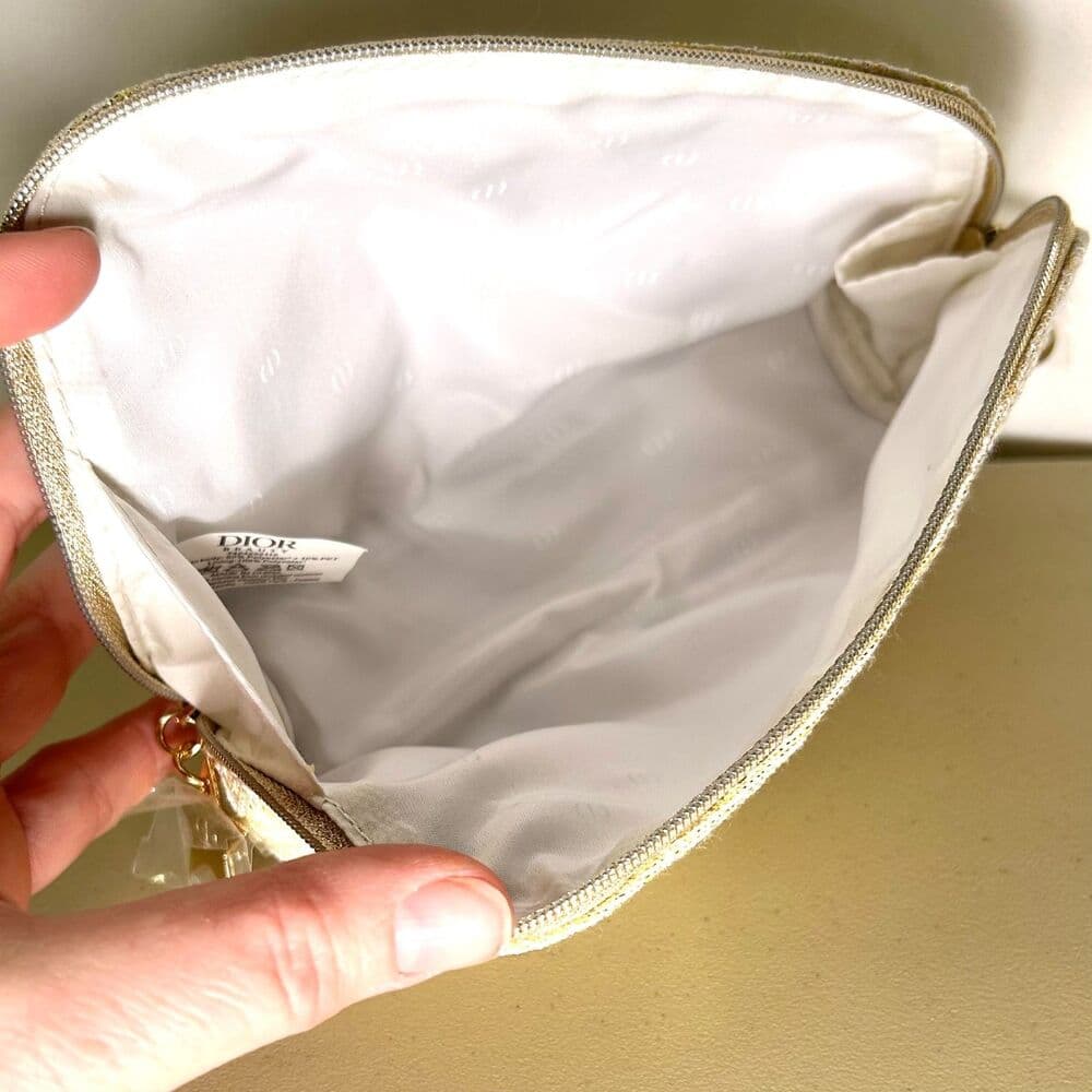 Christian Dior Holiday 2024 Limited Edition Cosmetic Pouch Gold Charm - Thumbnail 2