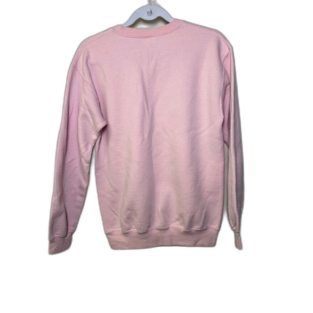 pink crewneck "Sweatpants, wine, & true crime"sweatshirt Small - Thumbnail 3