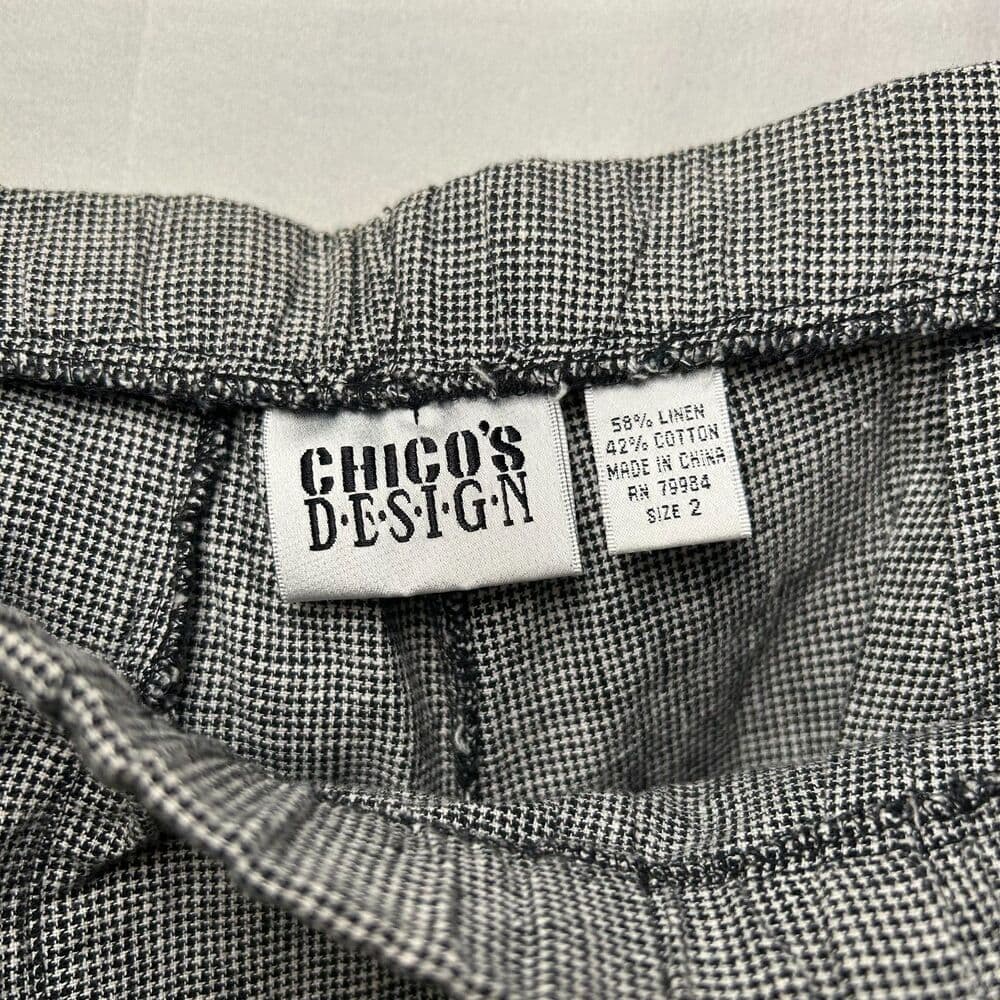 Chico's Design black and white houndstooth elastic-waist pants Size 2 - Thumbnail 2
