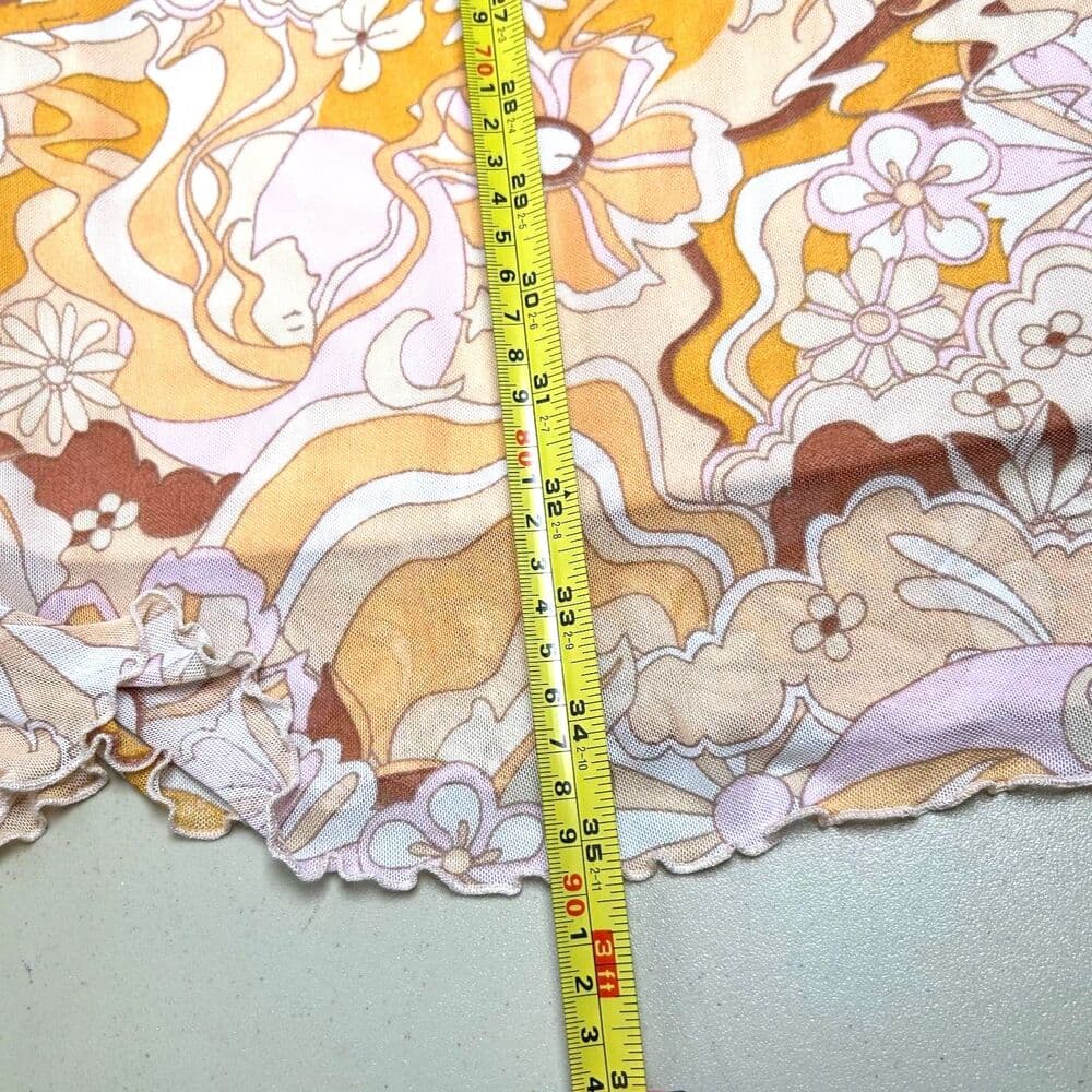 No Comment yellow floral 70s style Y2K retro dress XL - Thumbnail 6