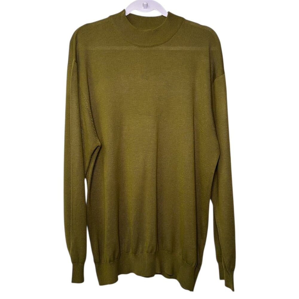 Inserch green mockneck lightweight sweater with anti-pilling finish 3XL - Thumbnail 8