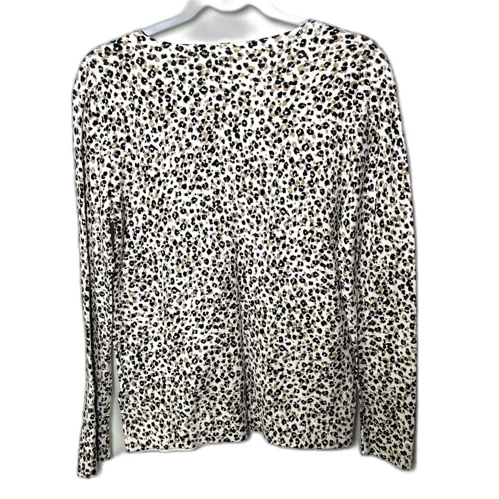 NWT J.Crew Mixed-Leopard Teddie Sweater 100% Cotton Small - Thumbnail 2