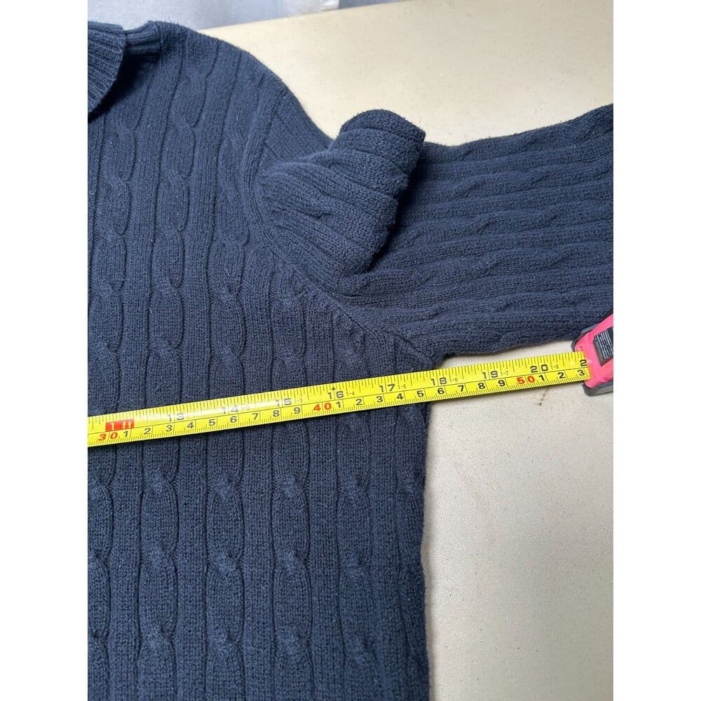 St. John's Bay black turtleneck long sleeve cable knit pullover sweater Large - Thumbnail 7