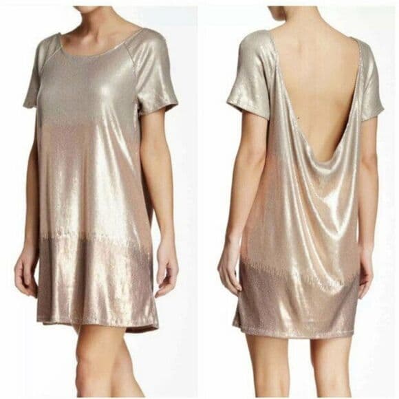 Free People Drenched in Sequins ombré metallic plunge back mini dress - Thumbnail 13