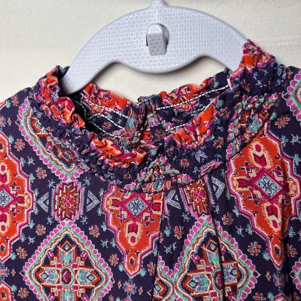 Lots of Love smocked mock turtleneck sleeveless Bohemian dress Medium - Thumbnail 6