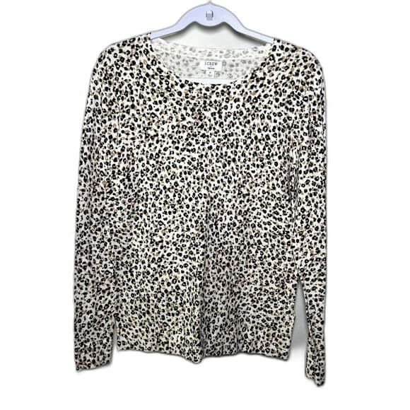 NWT J.Crew Mixed-Leopard Teddie Sweater 100% Cotton Small - Thumbnail 9