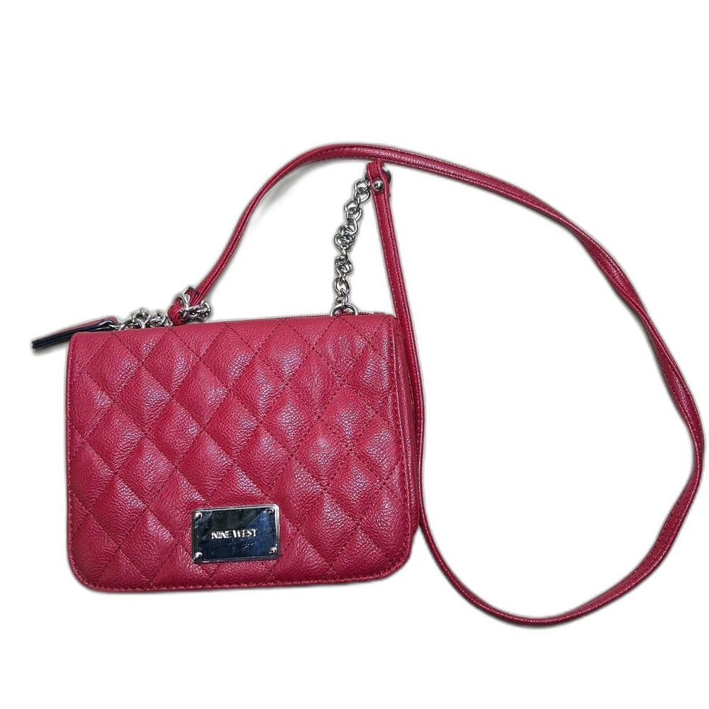 Nine West Ruby Red Crossbody Bag Quilted Design