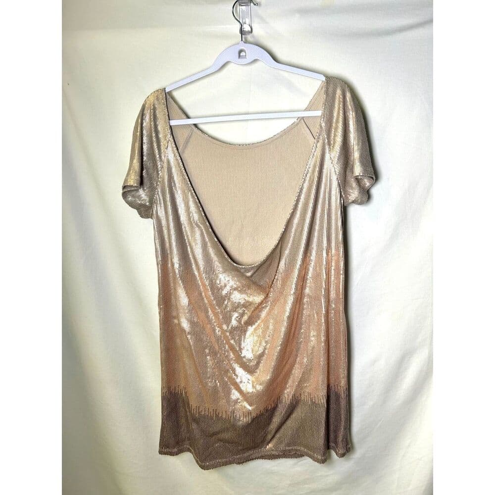 Free People Drenched in Sequins ombré metallic plunge back mini dress - Thumbnail 7