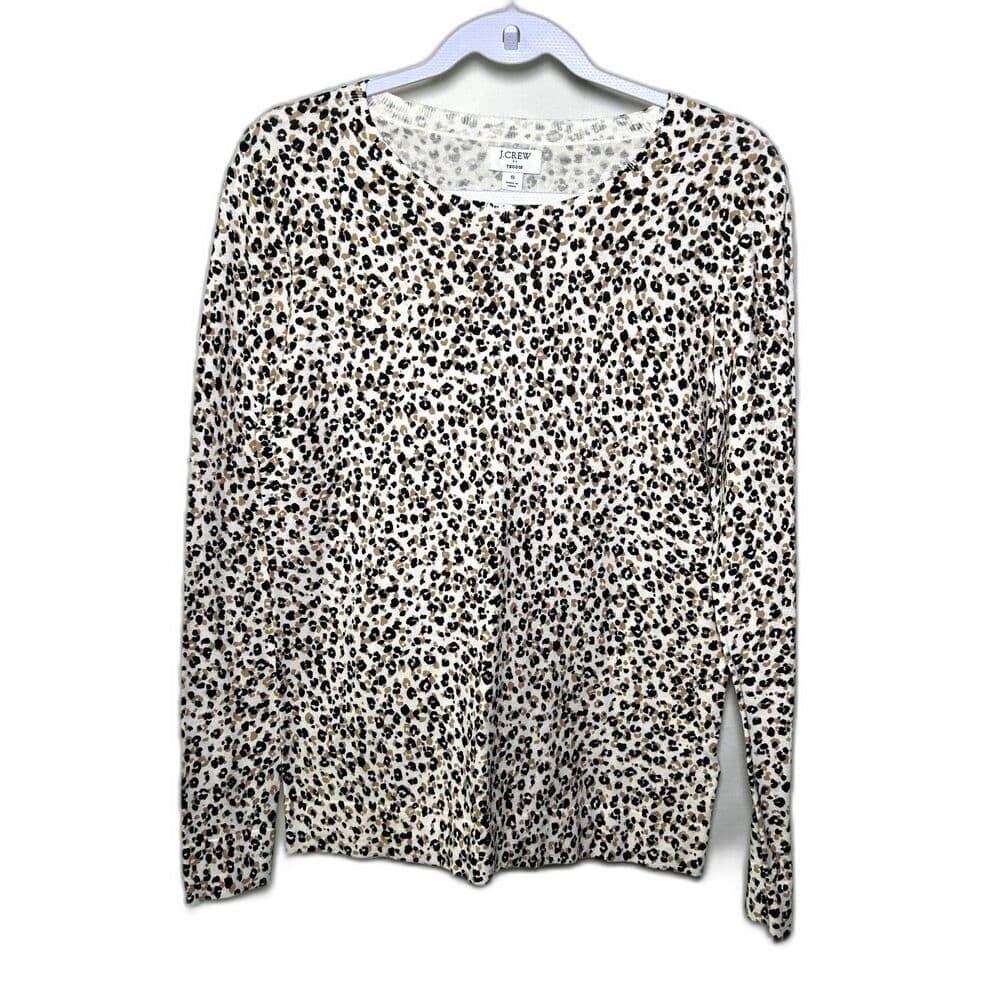 NWT J.Crew Mixed-Leopard Teddie Sweater 100% Cotton Small - Thumbnail 8