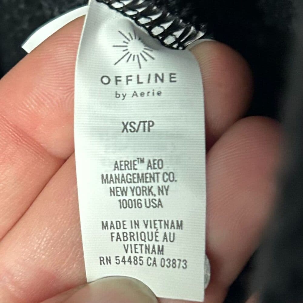 Offline by Aerie Textured Knit Black Joggers XS - Thumbnail 3