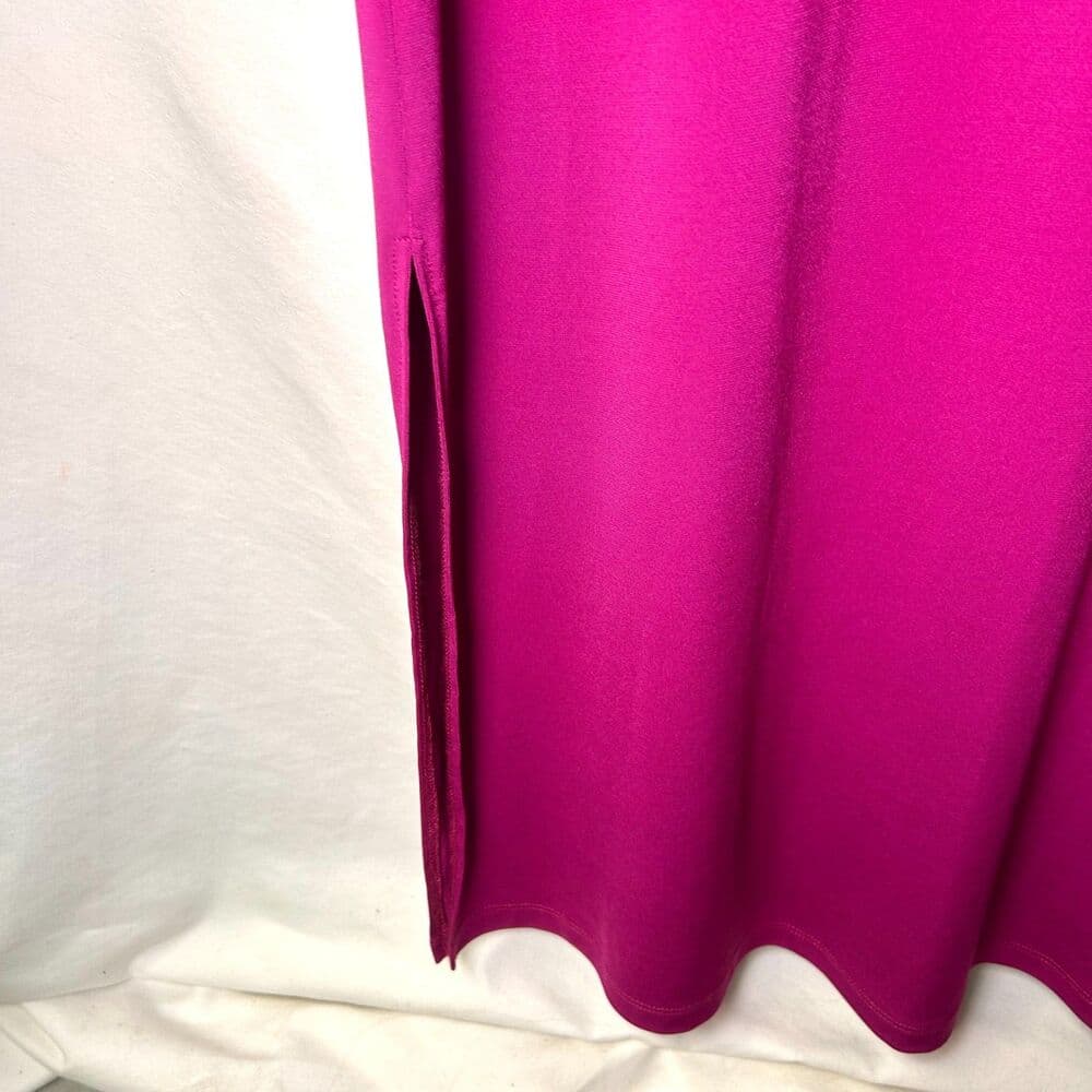 Bob Mackie Wearable Art Fuchsia Cap Sleeve Embroidered Dress Size M Old Money - Thumbnail 8