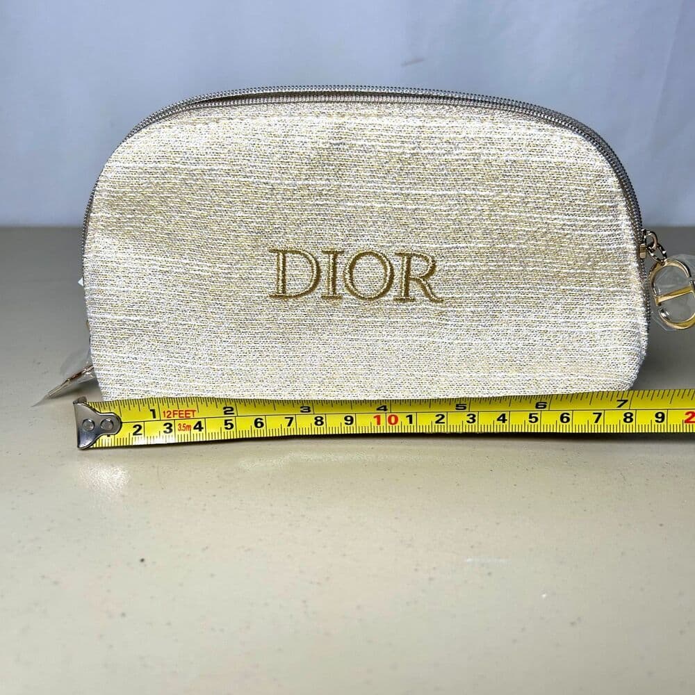 Christian Dior Holiday 2024 Limited Edition Cosmetic Pouch Gold Charm - Thumbnail 7