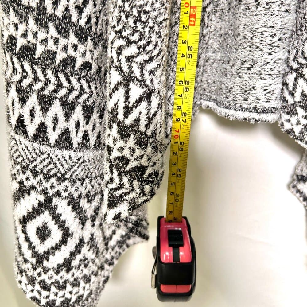 Lime & Chili Black & White Southwestern Pattern Rayon & Polyester Vest Large - Thumbnail 7