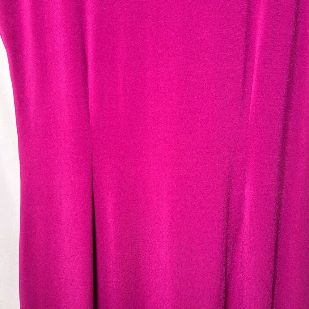 Bob Mackie Wearable Art Fuchsia Cap Sleeve Embroidered Dress Size M Old Money - Thumbnail 5
