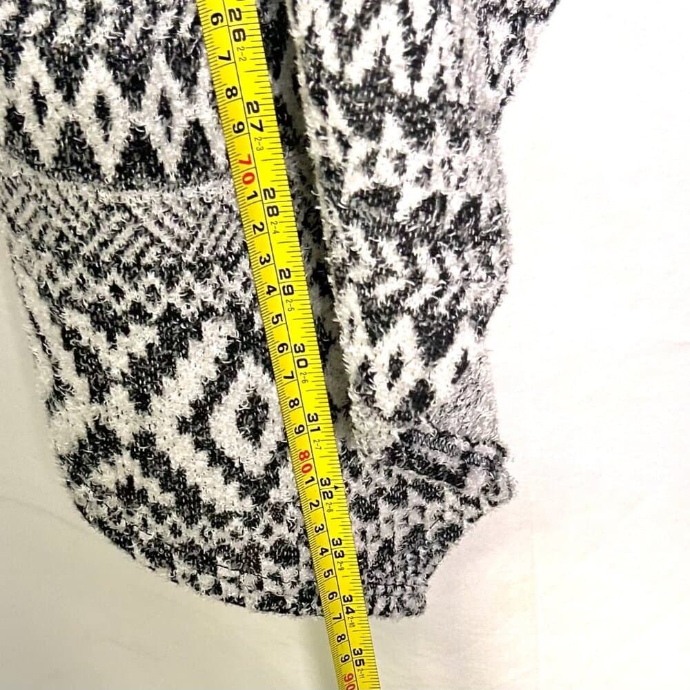 Lime & Chili Black & White Southwestern Pattern Rayon & Polyester Vest Large - Thumbnail 8