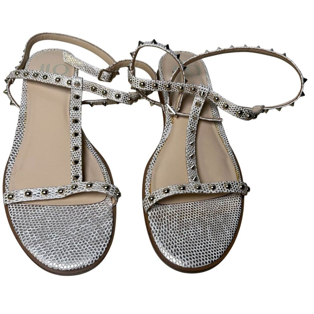 Jennifer Lopez strappy snakeskin sandals featuring studded straps size 9.5 - Thumbnail 7