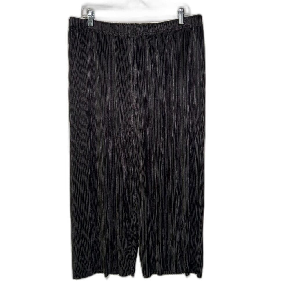 NEW Black Pleated Palazzo Pants Wide Leg 3X - Thumbnail 6