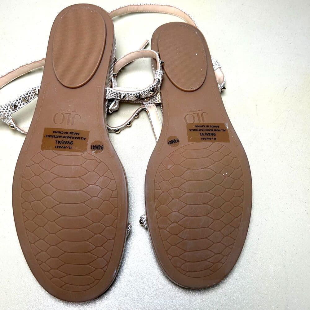 Jennifer Lopez strappy snakeskin sandals featuring studded straps size 9.5 - Thumbnail 4