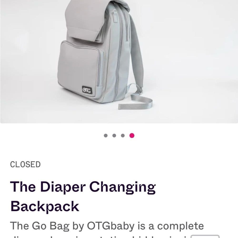 NWT OTG Gray Baby Diaper Changing Station Backpack