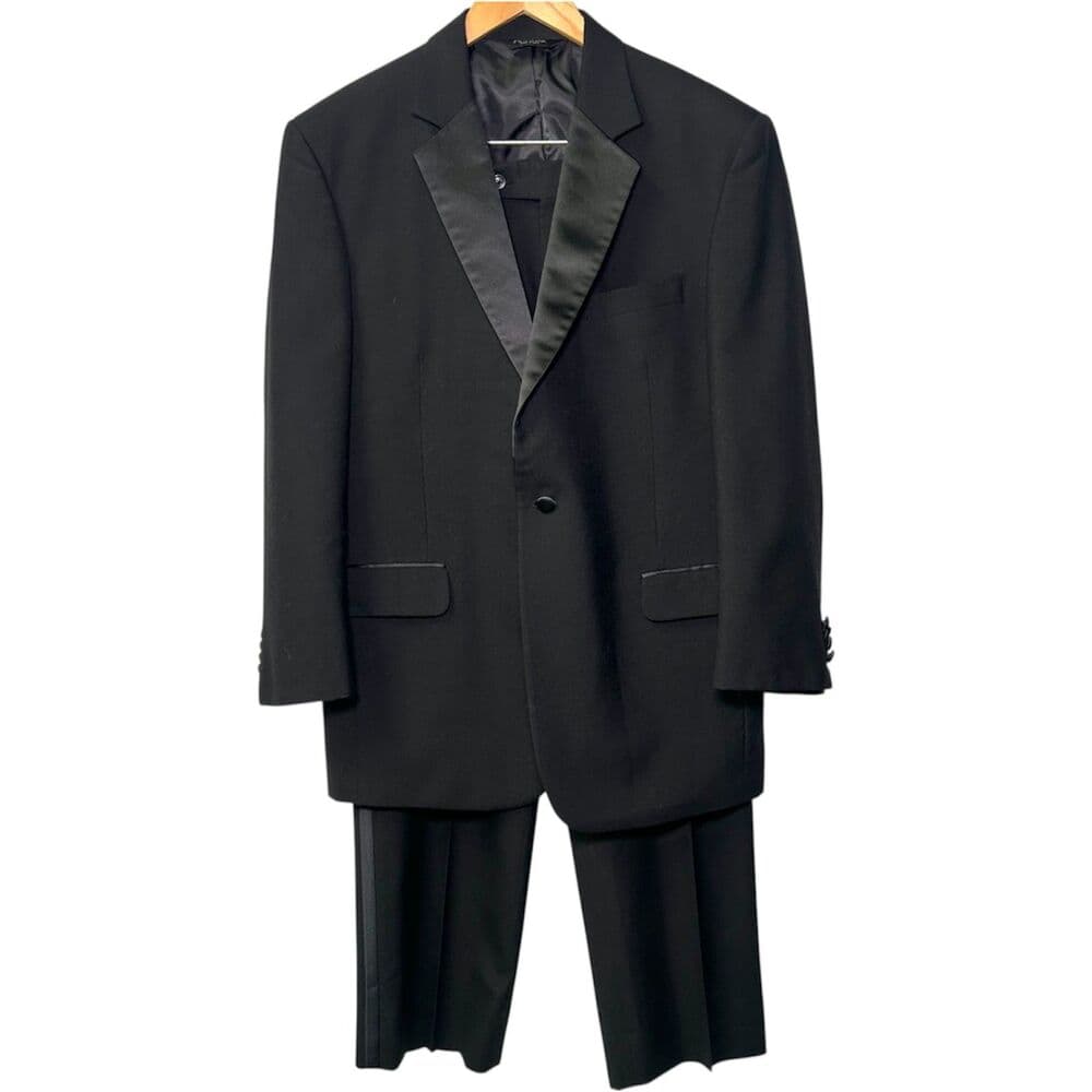 Jos. A. Bank Classic Black Tuxedo — Satin Peak Lapel 43/34 - Thumbnail 13