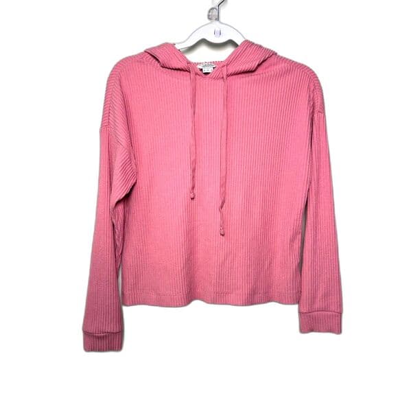 Danskin Pink Balletcore rib-knit cropped pullover hoodie Small - Thumbnail 9
