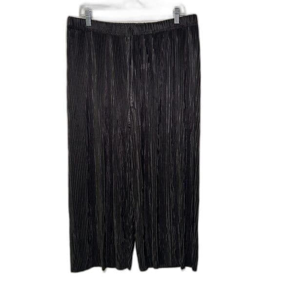 NEW Black Pleated Palazzo Pants Wide Leg 3X - Thumbnail 7