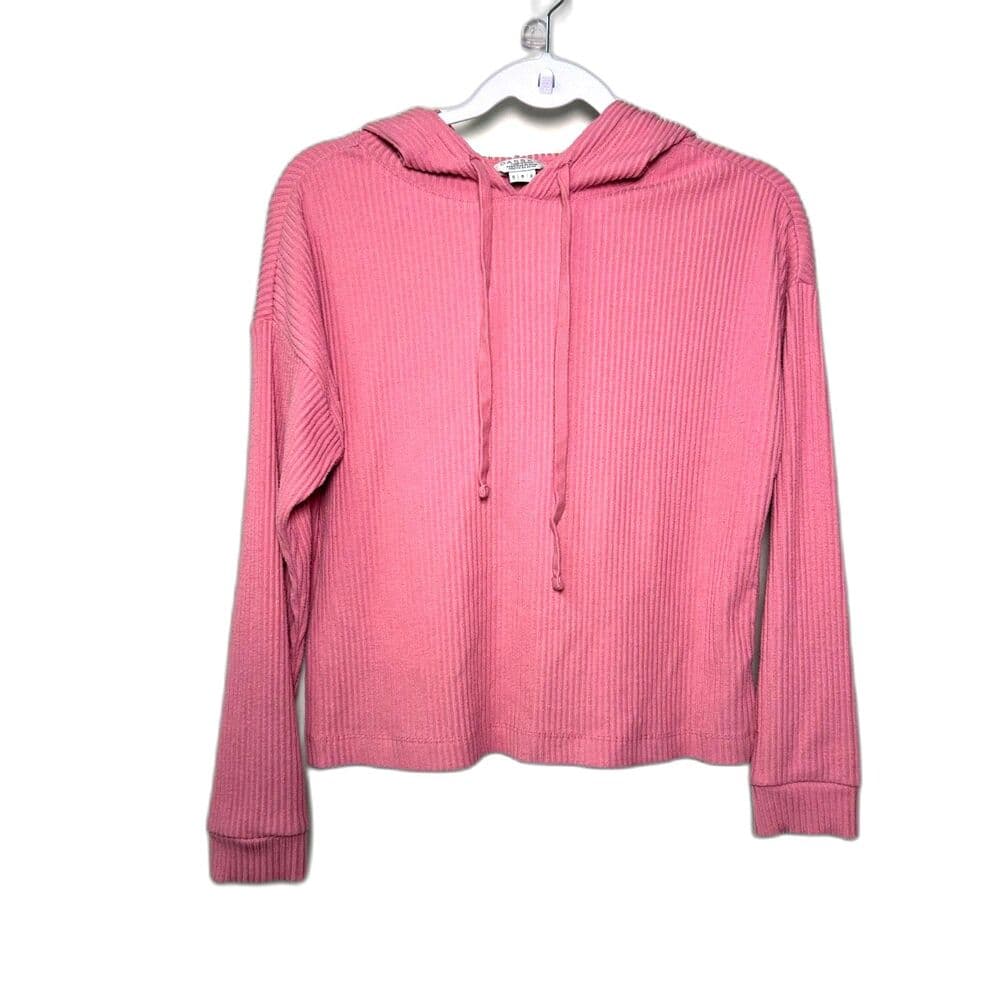 Danskin Pink Balletcore rib-knit cropped pullover hoodie Small - Thumbnail 8