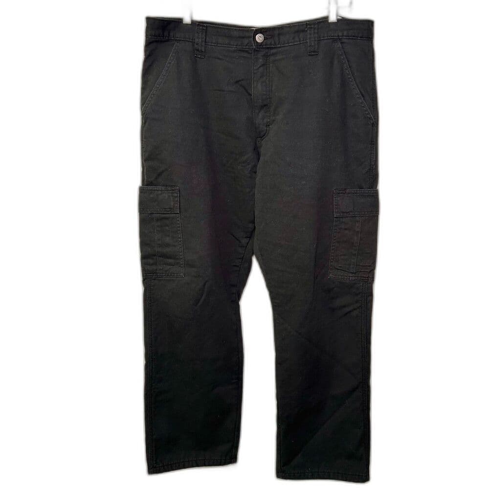Wrangler Authentics Black Fleece-Lined Cargo Pants 36x30