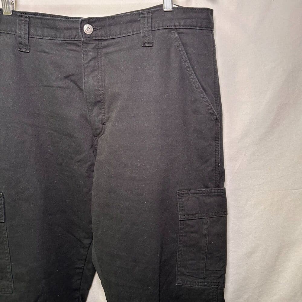 Wrangler Authentics Black Fleece-Lined Cargo Pants 36x30 - Thumbnail 4