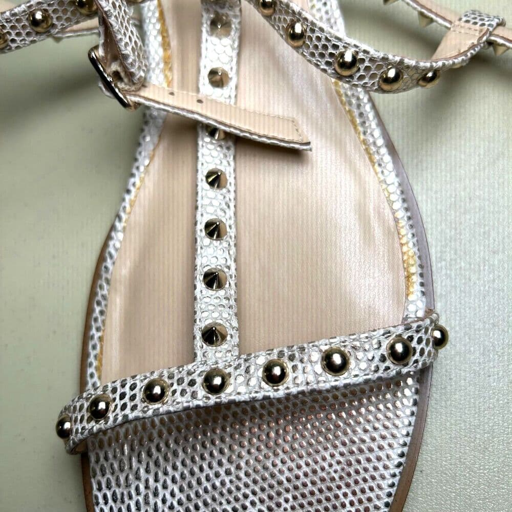 Jennifer Lopez strappy snakeskin sandals featuring studded straps size 9.5 - Thumbnail 5