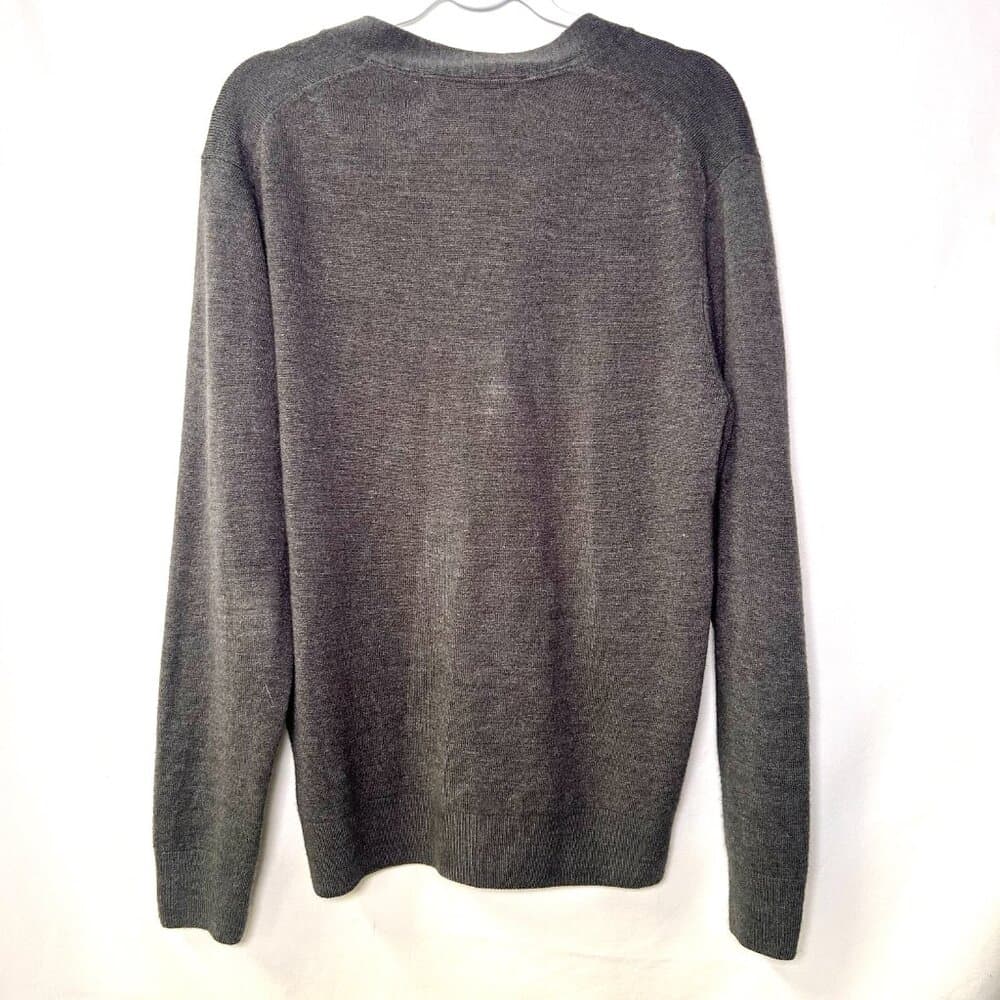 Oscar de la Renta Charcoal Gray Cardigan Grandpa Sweater Size L - Thumbnail 4