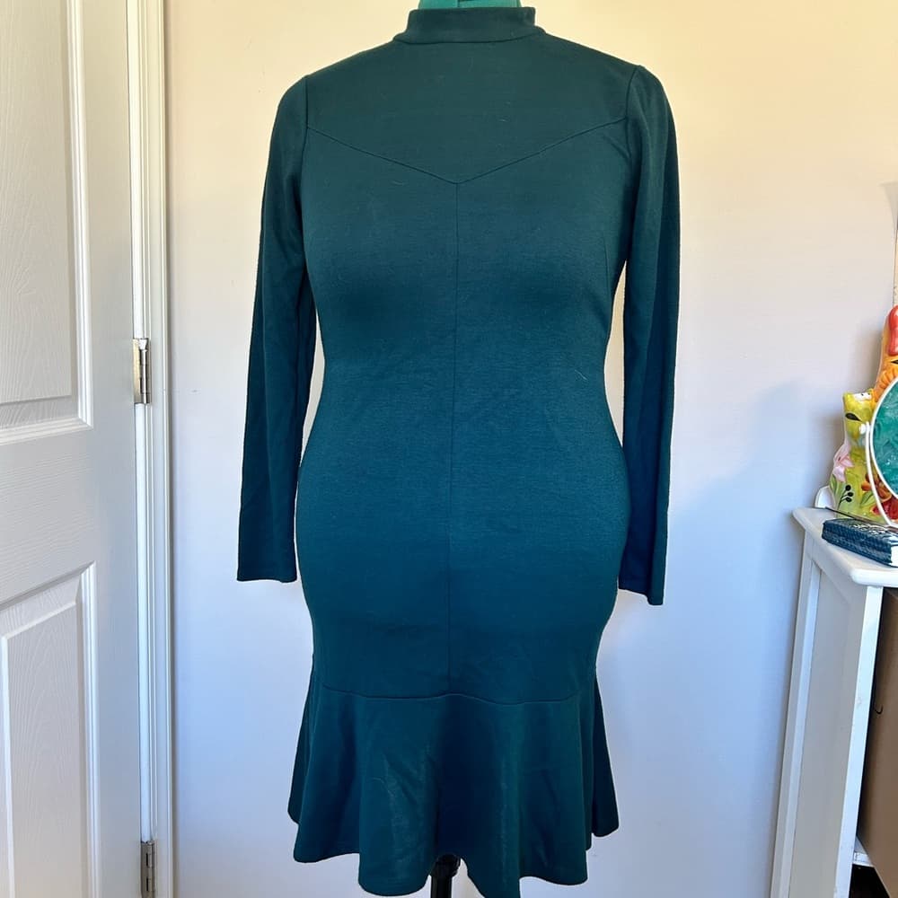 Ann Taylor Emerald Green Long Sleeve Dress Size 4 - Thumbnail 6